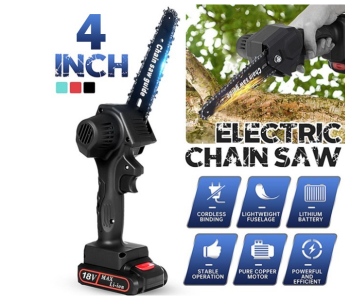 Generic 1200 Watts 4 Inch Electric Chain Saw Cordless Cutter Tool Kits - Black in UAE