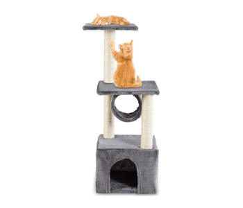 36 Inch Cat Trees And Towers With Scratching Posts Play House For Kitten - Grey in OMAN