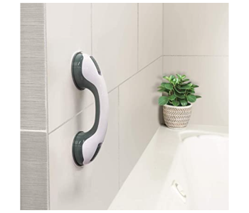 Express Delivery - Strong Suction Cup Bathroom Helping Handle Shower Support Handle - White and Grey - ID 114102