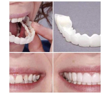 Generic Teeth Veneers Whitening Snap On Smile Teeth Cosmetic Denture Instant Perfect Smile Teeth Fake Tooth Cover Oral Hygiene Tools - White in UAE