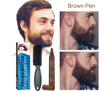 Express Delivery - Unisex Waterproof Filler Pen for Beard and Eye Brows - Brown - ID 114365