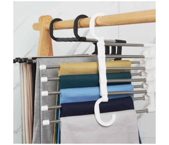 Express Delivery - Generic 5-In-1 Stainless Steel Multi-Functional Clothes Rack Hanger-A - ID 113258