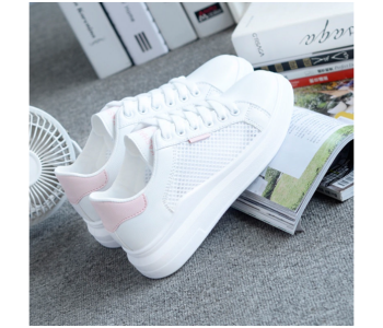 Sneakers Outdoor Casual Sports Shoes EU 38 For Women - White And Pink in KSA