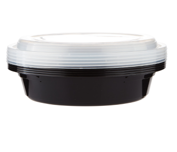 Hotpack HSMBBRO48 5 Pieces 32 Oz Black Base Round Container With Lids in UAE