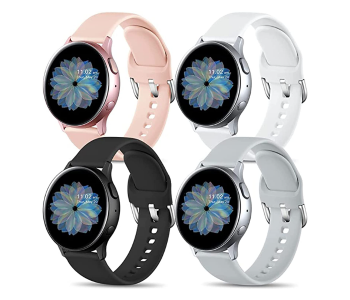 Unisex Sport Bands For Samsung Galaxy Watch Active Soft Silicone Replacement Sport Strap For Galaxy Active 2 - Black in OMAN