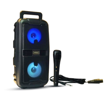 Kimiso KMS-6685 1200Watts Portable Connected Speaker With Karaoke Mic - Black in UAE
