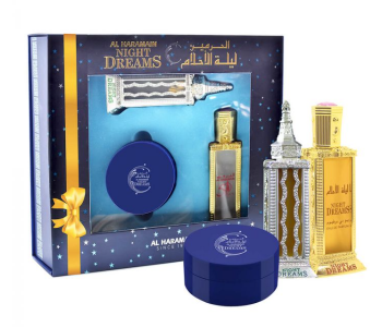 Express Delivery - Al Haramain Night Dreams Spray and Bukhoor Oil Gift Set  - ID 113380