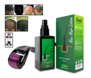 Generic Derma Roller 0.5mm Micro Needle For Skin Care - Black + Neo Hair Lotion Hair Treatment 120ml Original Thailand in OMAN
