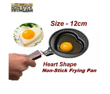 Express Delivery - GTC Mini Non-Stick Heart Shaped Egg Frying Pan - Black - ID 114801