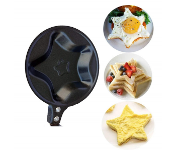 Express Delivery - GTC Mini Non-Stick Star Shaped Egg Frying Pan - Black - ID 114800