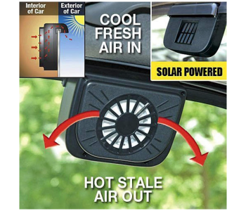 Express Delivery - GTC Solar Powered Car Auto Cooler Ventilation - Black - ID 114729