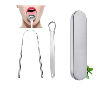 Express Delivery - GTC 2 Pieces Different Tongue Scraper - Silver - ID 114762