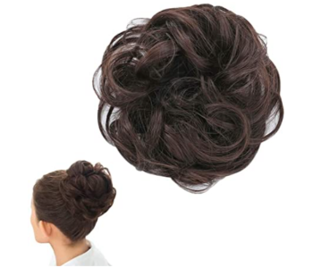 Pack Of 3 Colours Stylish Wavy Original Natural Washable Hair Bun With Elastic Rubber Band in OMAN