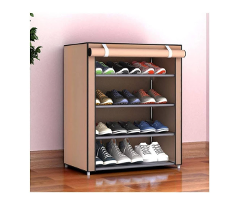 Express Delivery - GTC 4 Grids Simple Shoe Rack - Brown - ID 114645