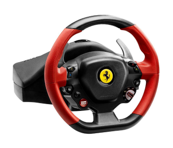 Express Delivery - Thrustmaster TM-WHL-FRARI458-SPDR Ferrari 458 Spider Racing Wheel for Gaming - Black and Red - ID 114874