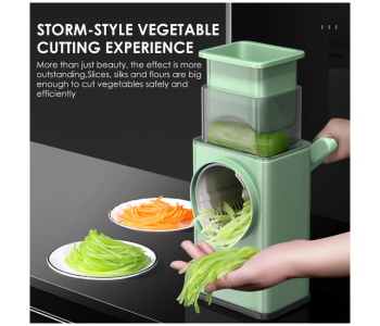 Generic High Quality Multi-function Rotary Hand-held Vegetable Cutter - Green in KSA