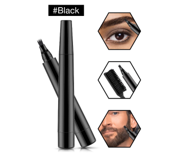 Unisex Waterproof Filler Pen For Beard And Eye Brows - Black in KSA