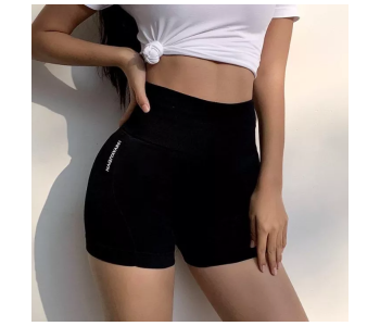 Womens Medium Or Large Seamless High Waist Yoga Gym Sports Fitness Safety Pants - Black in OMAN
