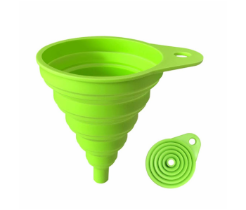 Express Delivery - GTC Foldable Silicone Collapsible Funnel - Green (Pack Of 2 PCS) - ID 114784