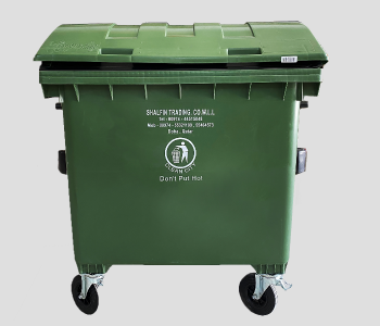 Express Delivery - 21 Waste Bin Round Lid 1100 Litre - Green - ID 115117