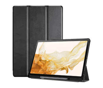 Express Delivery - Trands TR-CC8493 Galaxy Tab S8+ Folio Case for 12.4 Inches Tab - Black - ID 116750