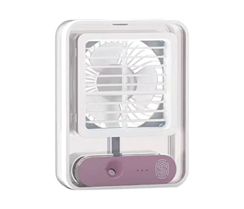 Express Delivery - Adjustable Portable Desktop Transparent Spray Light Mini Cooling Fan - White - ID 116744