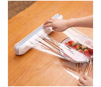 Express Delivery - Generic Plastic Food Wrap Dispenser With Slide Cutter Adjustable Cling Film Cutter - ID 115729