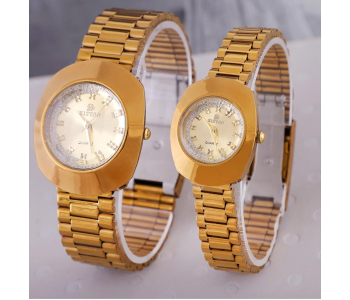 Galaxy RODO Couple Analog Watch - Gold in UAE