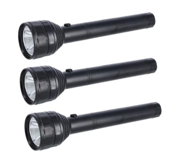 Express Delivery - Krypton KNFL5444 3000mAh 3 Piece Rechargeable LED Flashlight - Black - ID 116578