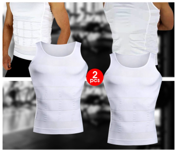 RMN 2 Pieces Combo XXL Slim N Lift Slimming Shirt For Men - White in OMAN