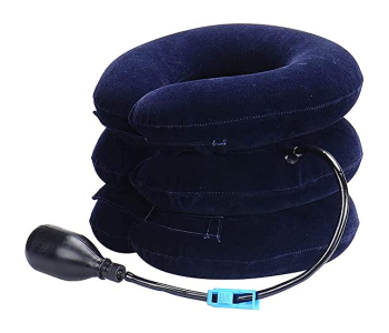 Inflatable Adjustable Cervical Neck Collar Traction Device - Dark Blue in OMAN