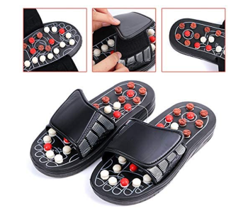 Express Delivery - Acupuncture Therapy Foot Massage 40/41 Sized Slippers - Black - ID 116230