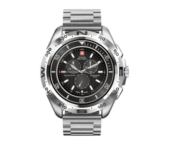 Express Delivery - Swiss Military Dom Smart Watch with Metal Strap - Silver - ID 116712