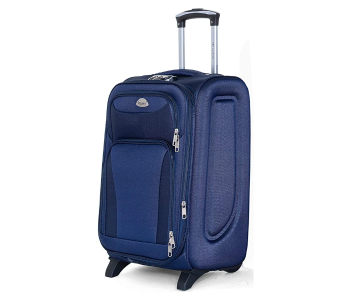 Tayyara Soft Shell 24 Inch Luggage Suitcase Ultra Lightweight Expandable With 2 Wheels - Blue in OMAN
