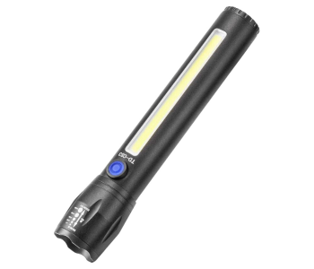 Medium Size Rechargeable Zoomable Flash Light - Black in KSA