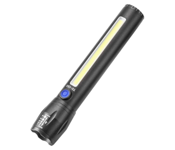 2 Piece USB Rechargeable Zoomable Flash Light - Black in KSA