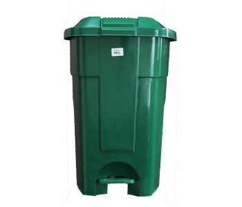 Express Delivery - Plastic Dust Bin 50 Litre With 2 Wheels and Pedal - Green - ID 117623