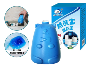 Express Delivery - Galaxy 200g Toilet Bowl Flush Cleaner Bear Style Toilet Blocks - Blue - ID 118986