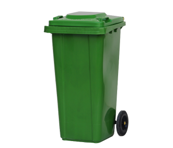 Express Delivery - Plastic Dust Bin 120 Litre With Wheels - Green - ID 117627