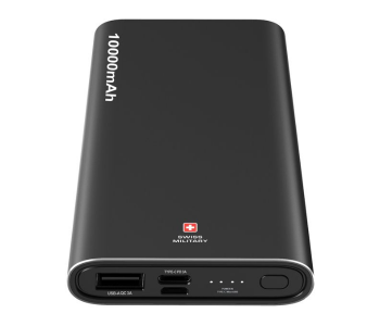 Express Delivery - Swiss Military Chandoline 10000mAh Power Bank - Black - ID 117359