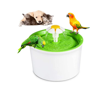Galaxy Automatic 1.6Litre Electric Pet Water Fountain Drinking Bowl - White And Green in UAE