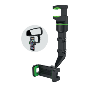 Express Delivery - Iends IE-HO367 Rear View Mirror Phone Holder - Black and Green - ID 117554