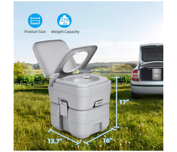 Express Delivery - PT-01 Portable Toilet with Fresh Water Storage Tank - Grey - ID 117503