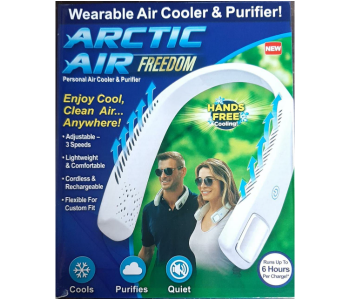 Portable Wearable Air Cooler And Purifier - White in UAE