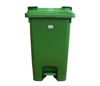 Express Delivery - Plastic Dust Bin 60 Litre With Pedal - Green - ID 117624