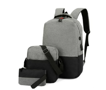 FN Set Of 3 Pieces Business Laptop Backpack - Black in KSA
