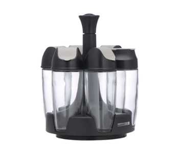 Express Delivery - Royalford RF10523 100ml 6 Piece Spice Jar Set with Revolving Stand - ID 119543