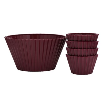 Express Delivery - Royalford RF10779 5 Piece Bowl Set - Maroon - ID 119713