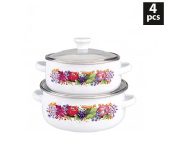 OE 5574 DDSTK Pack Of 4 Pieces Casserole Set - White in KSA