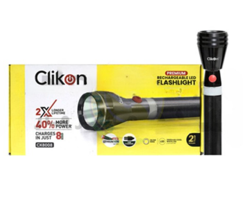 Express Delivery - Clikon CK8008 LED Flash Light - Black - ID 120566